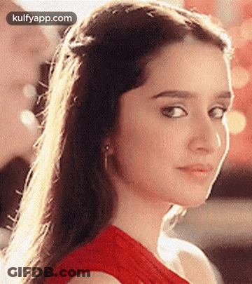 Woman With Long Hair And Red Dress GIF