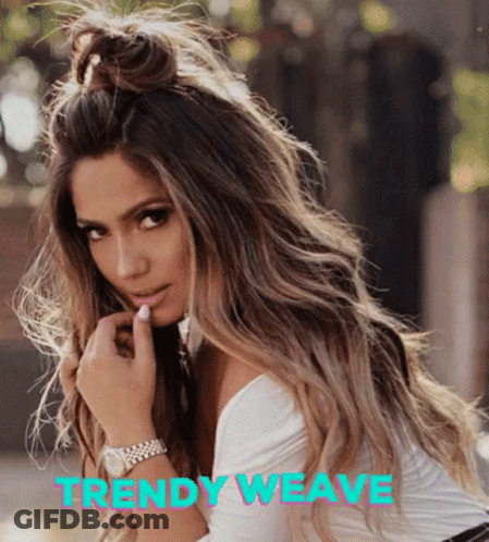 Woman With Long Hair And Watch Saying Trendy Weave GIF