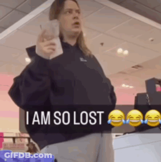 Woman With Long Hair Holding Cell Phone Says I Am So Lost GIF