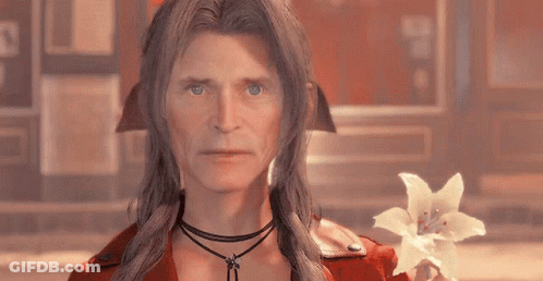 Woman With Long Hair Holding White Flower GIF