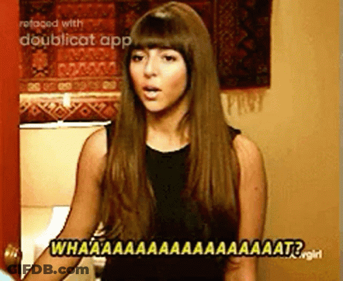 Woman With Long Hair In Front Of Doublecat Logo GIF
