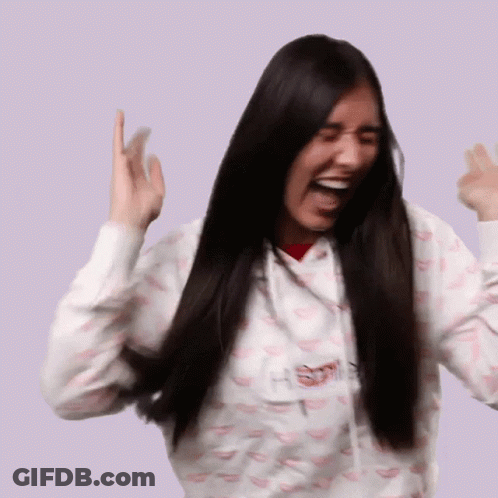 Woman With Long Hair In Hoodie Saying A GIF