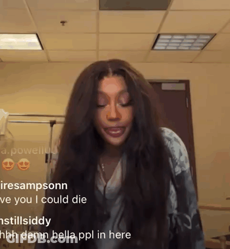 Woman With Long Hair Making Funny Face GIF