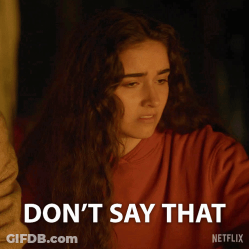 Woman With Long Hair Saying Don't Say That GIF