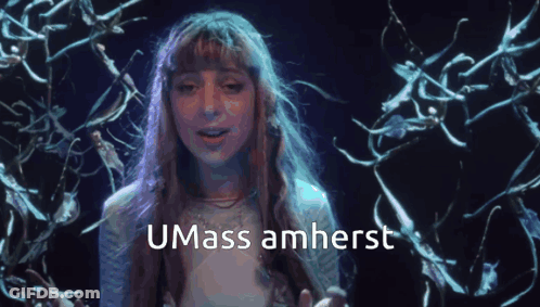 Woman With Long Hair Says UMass Amherst GIF