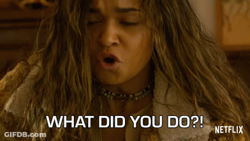 Woman With Long Hair Says What Did You Do GIF
