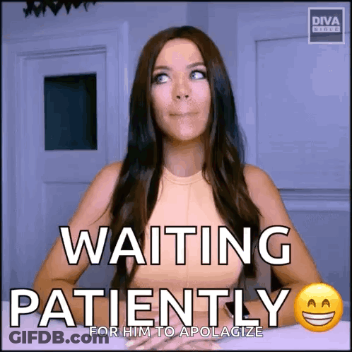 Woman With Long Hair Waiting For Apology GIF