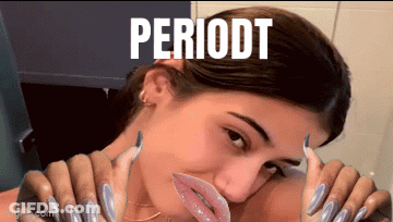 Woman With Long Nails Kissing Face Periodt GIF