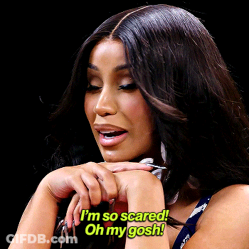 Woman With Long Nails Saying I'm So Scared GIF