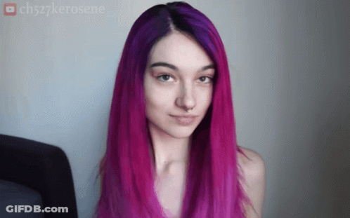 Woman With Long Purple Hair YouTube Channel Ch527kerosene GIF