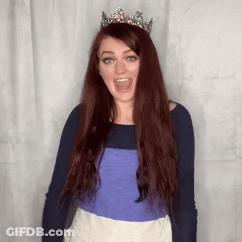 Woman With Long Red Hair And Tiara GIF