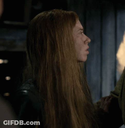 Woman With Long Red Hair Surprised GIF