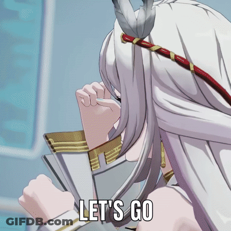 Woman With Long White Hair Says Let's Go GIF