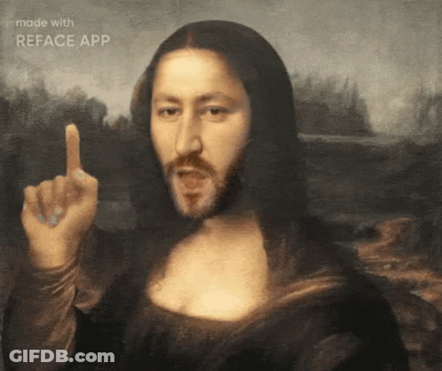 Woman With Man's Face GIF