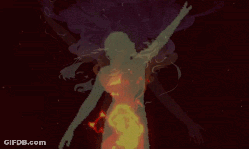 Woman With Many Arms And Fire From Belly GIF