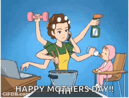 Woman With Many Arms Cooking And Talking GIF