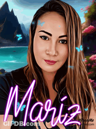 Woman With Mariz Written Below GIF