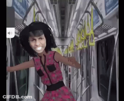 Woman With Mask Riding Subway Train GIF