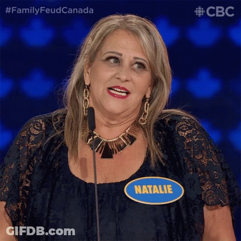 Woman With Microphone And Natalie Name Tag GIF
