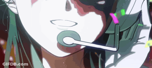 Woman With Microphone In Mouth GIF