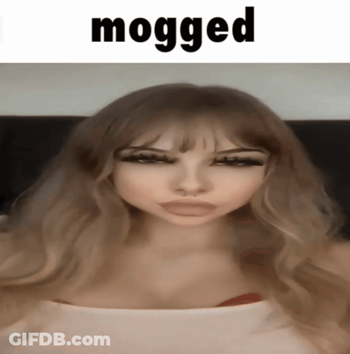 Woman With Mogged Text GIF