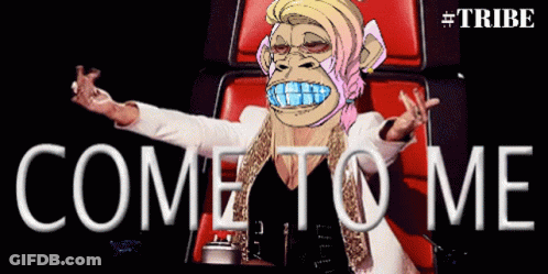 Woman With Monkey On Head Saying Come To Me GIF