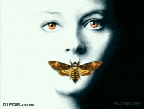 Woman With Moth In Mouth GIF