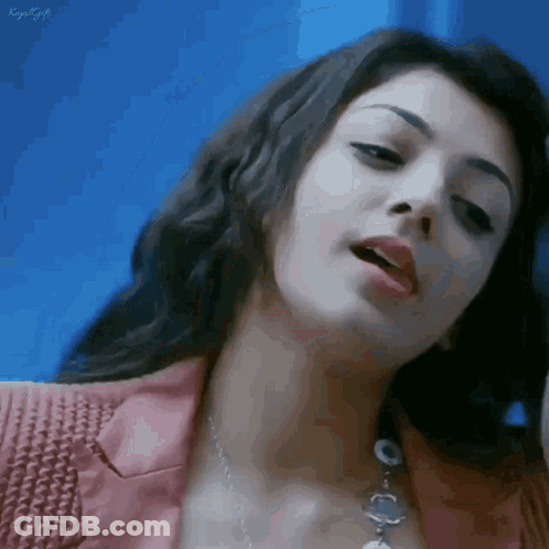 Woman With Mouth Open Blue Background GIF