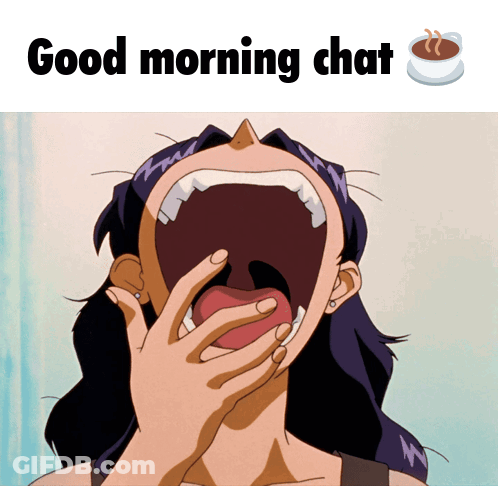 Woman With Mouth Open Saying Good Morning Chat GIF
