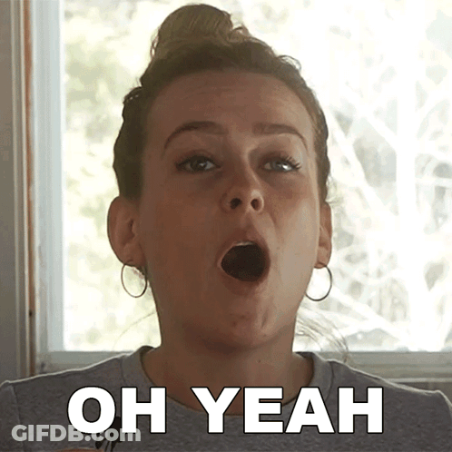 Woman With Mouth Open Saying Oh Yeah GIF