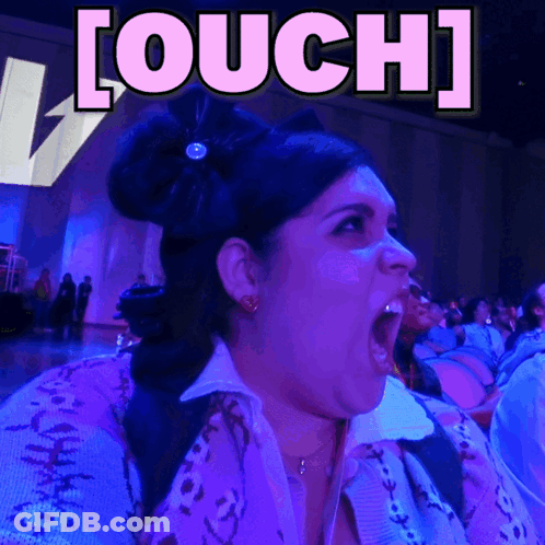 Woman With Mouth Open Saying Ouch GIF