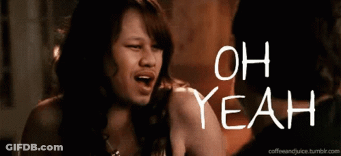 Woman With Mustache Saying Oh Yeah GIF