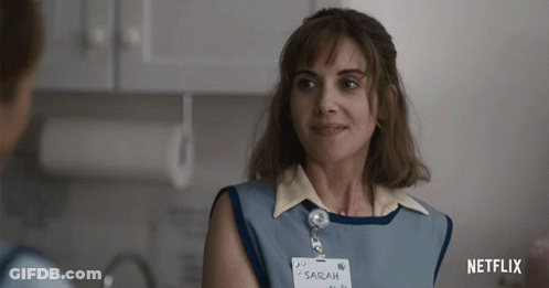 Woman With Name Tag Sarah GIF