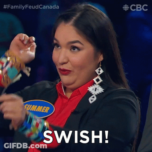 Woman With Name Tag Summer Making Swish Gesture GIF