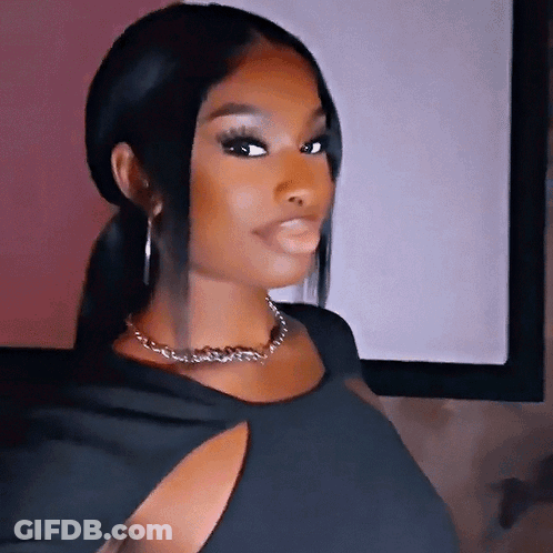 Woman With Necklace And Earrings GIF