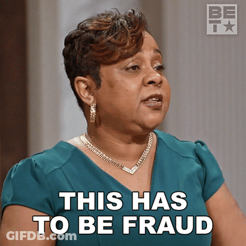 Woman With Necklace Says This Has To Be Fraud GIF