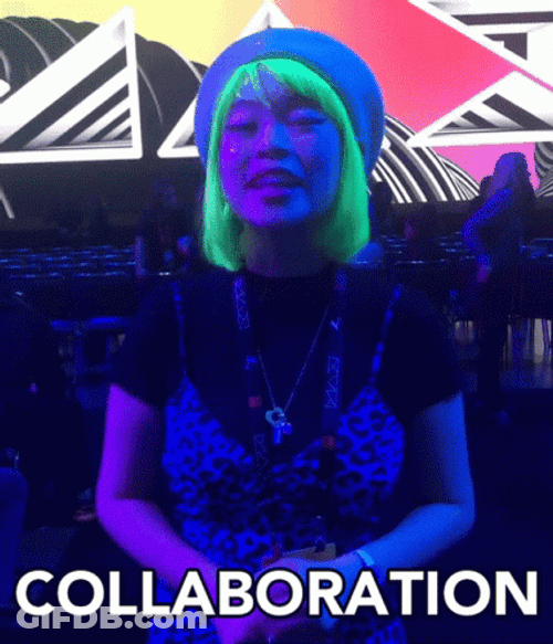Woman With Neon Green Hair Collaboration GIF