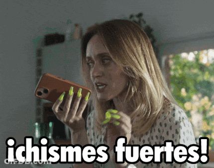 Woman With Neon Green Nails Holding Phone Saying Ichismes Fuertes GIF