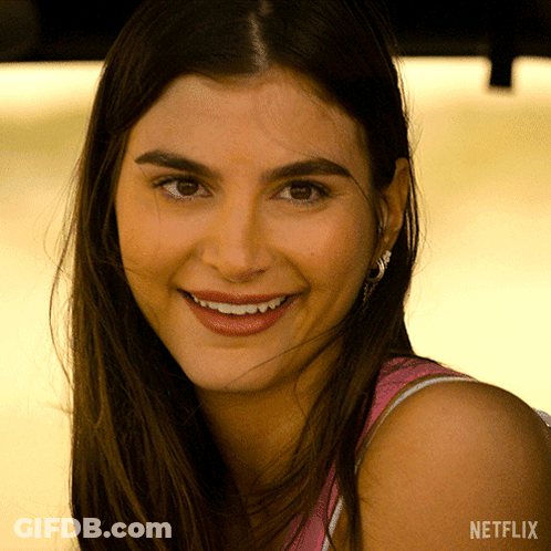 Woman With Netflix Logo On Shoulder Close Up GIF