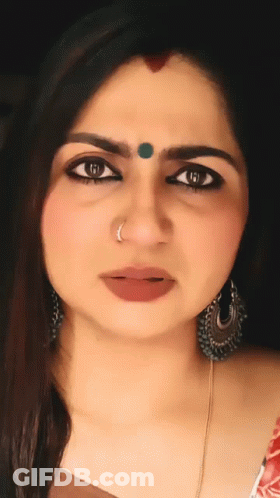 Woman With Nose Ring And Bindi GIF