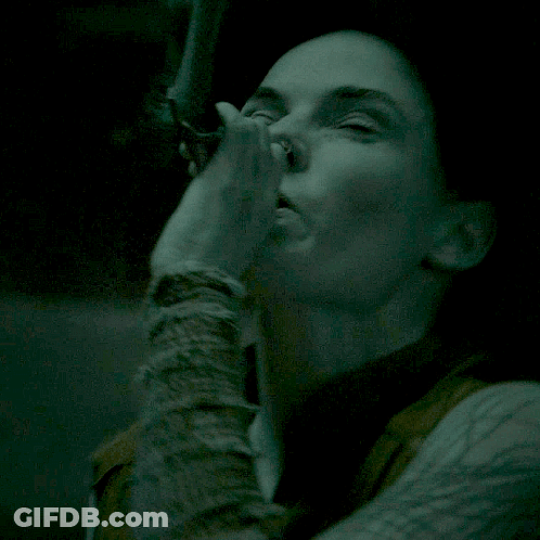 Woman With Nose Ring Looking Up At Sky GIF