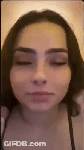 Woman With Nose Ring Making Face Eyes Closed GIF