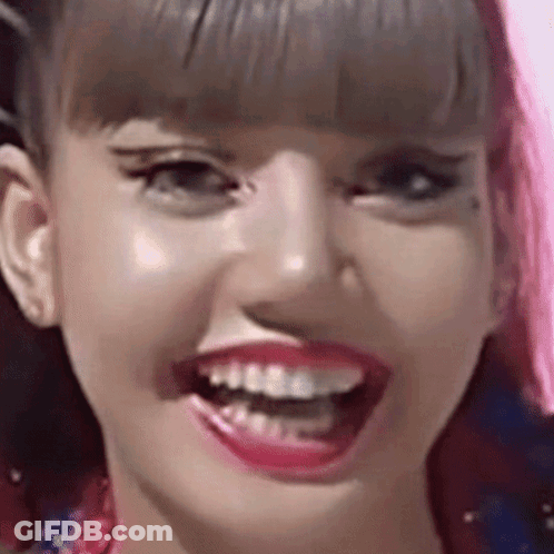 Woman With Open Mouth And Red Lips GIF