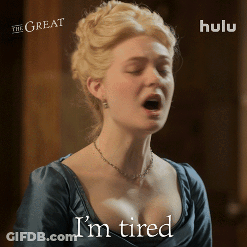 Woman With Open Mouth Saying Im Tired GIF