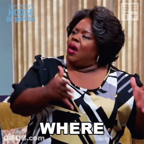 Woman With Open Mouth Saying Where GIF