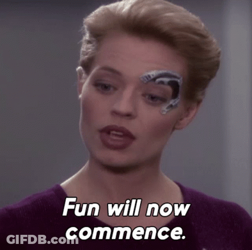 Woman With Painted Robotic Eye Says Fun Will Now Commence GIF