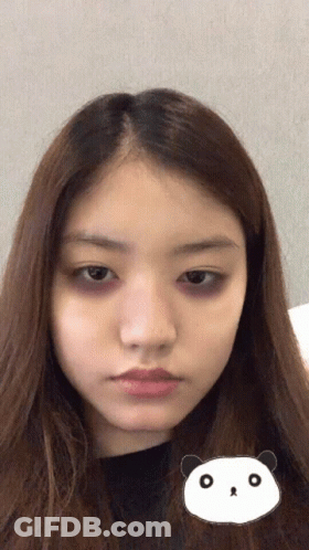 Woman With Panda On Face GIF