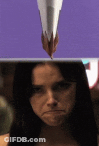Woman With Paper Cone On Head GIF