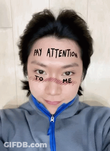 Woman With Pay Attention To Me On Face GIF