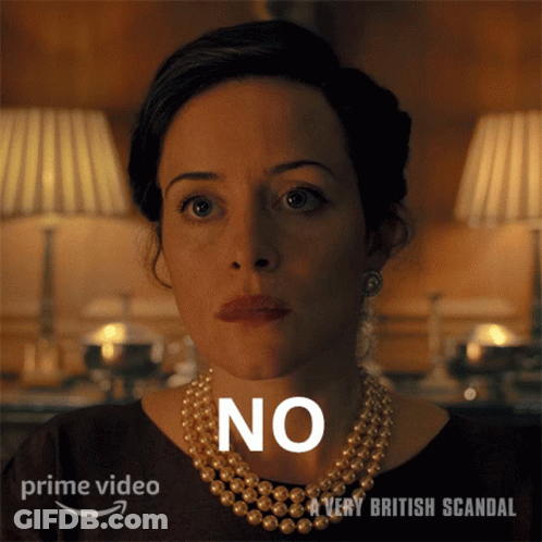 Woman With Pearl Necklace Saying No GIF